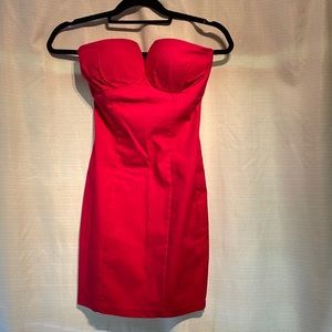 Small body central hot pink mini dress